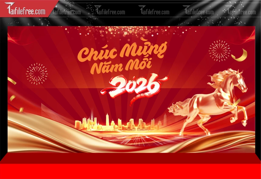 Mẫu Phông Nền Chúc Mừng Năm Mới Năm Chào Xuân Bính Ngọ._PT326