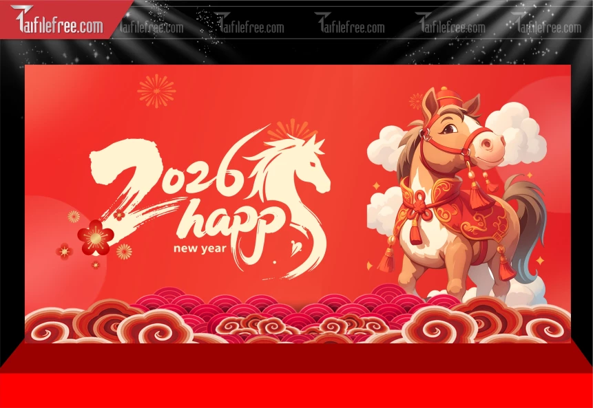 Mẫu Phông Nền Chúc Mừng Năm Mới Năm Chào Xuân Bính Ngọ._PT331