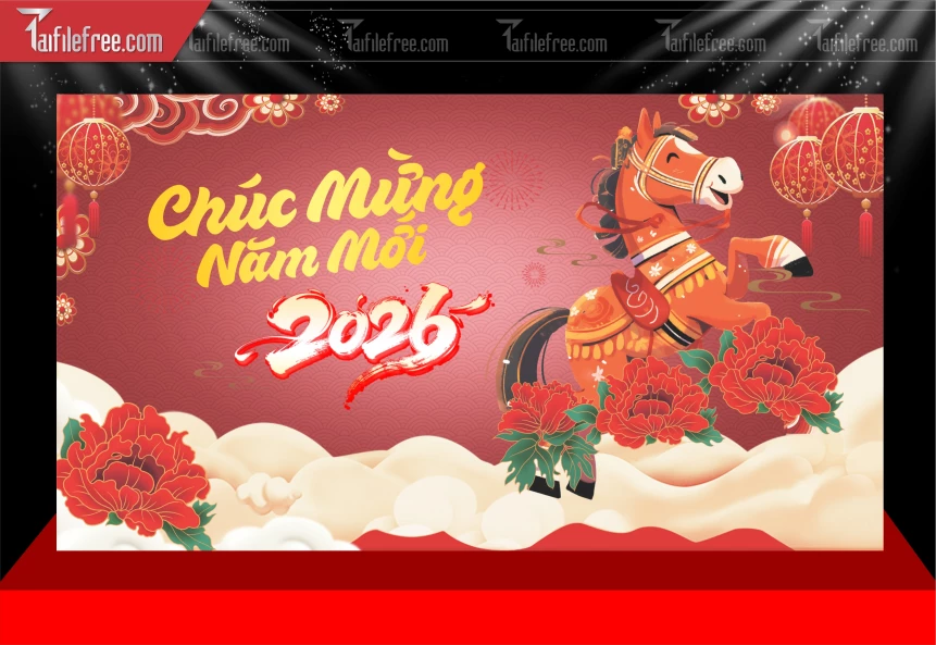 Mẫu Phông Nền Chúc Mừng Năm Mới Năm Chào Xuân Bính Ngọ._PT333