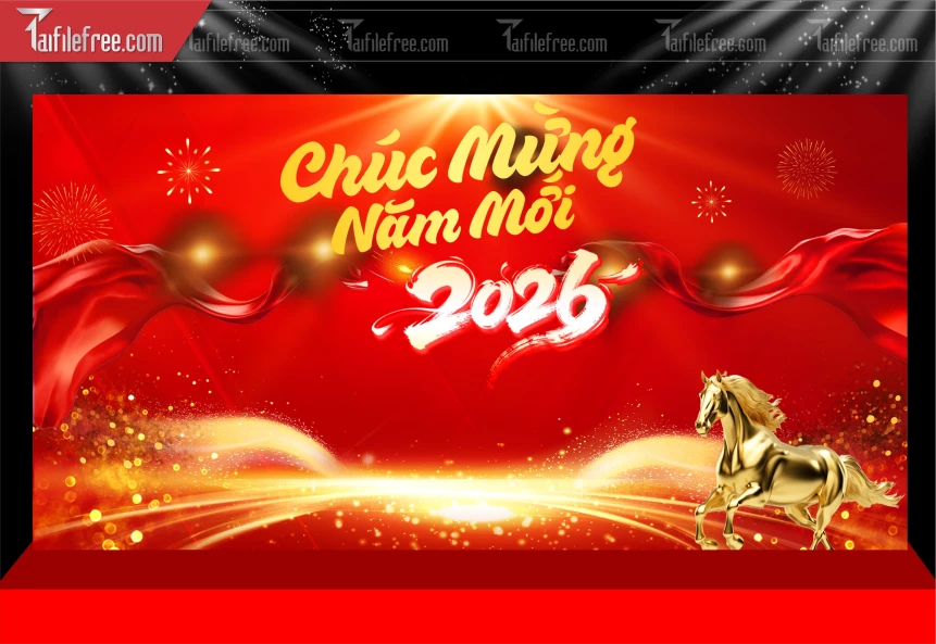 Mẫu Phông Nền Chúc Mừng Năm Mới Năm Chào Xuân Bính Ngọ._PT334