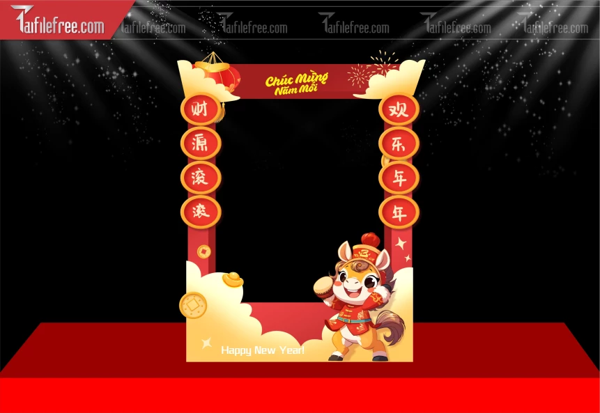 Mẫu Background Chúc Mừng Năm Mới Năm Chào Xuân Bính Ngọ._PT346