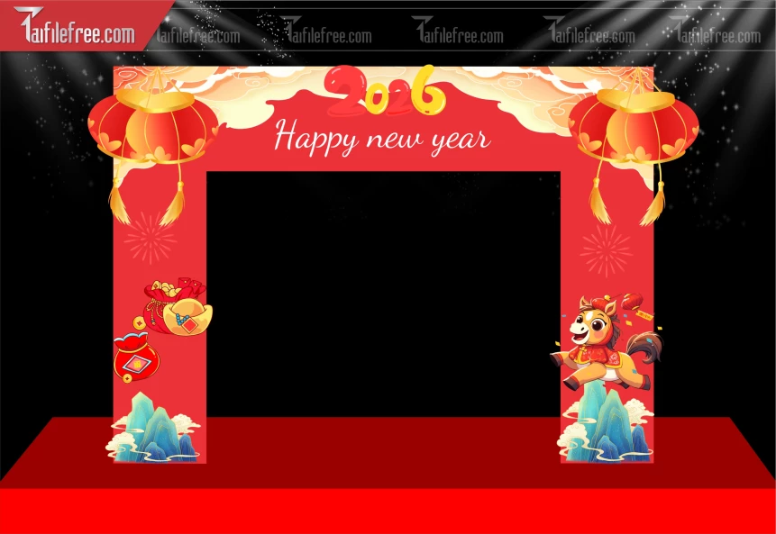 Mẫu Background Chúc Mừng Năm Mới Năm Chào Xuân Bính Ngọ._PT347