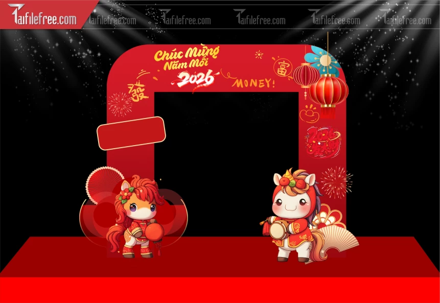 Mẫu Background Chúc Mừng Năm Mới Năm Chào Xuân Bính Ngọ._PT350