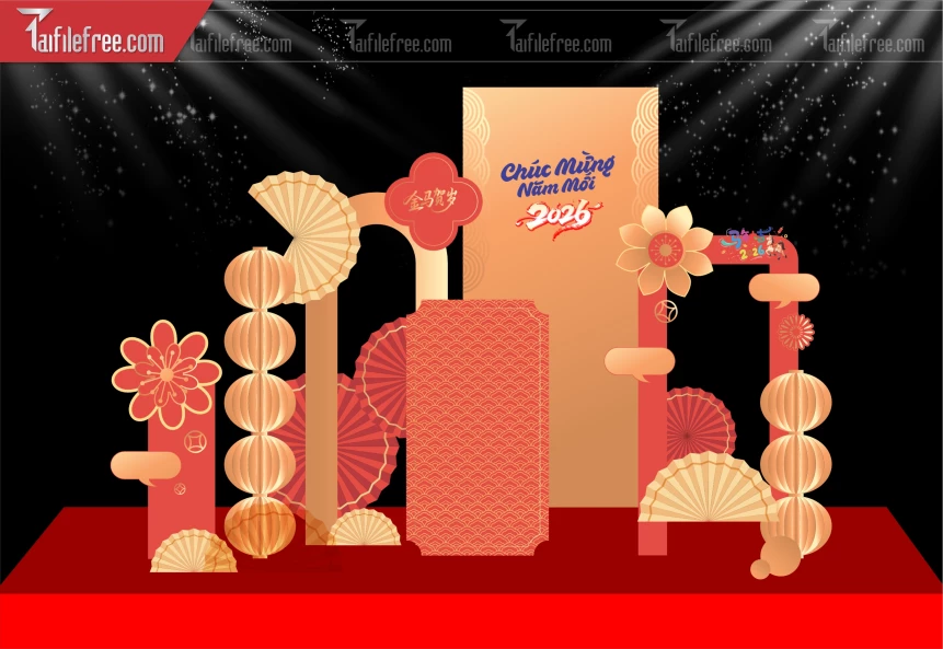 Mẫu Background Chúc Mừng Năm Mới Năm Chào Xuân Bính Ngọ._PT351
