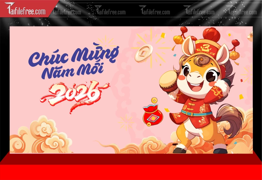 Mẫu Phông Nền Chúc Mừng Năm Mới Năm Chào Xuân Bính Ngọ._PT352