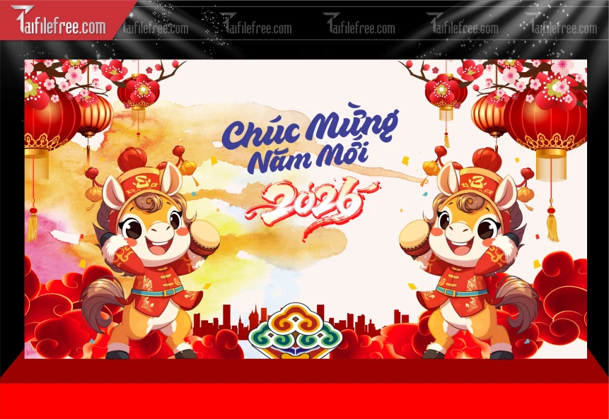 Mẫu Phông Nền Chúc Mừng Năm Mới Năm Chào Xuân Bính Ngọ._PT353