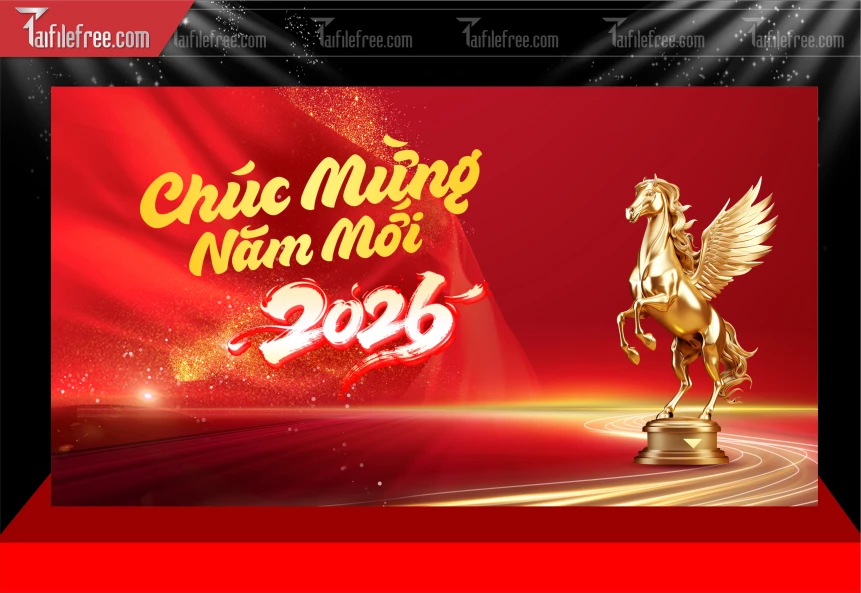 Mẫu Phông Nền Chúc Mừng Năm Mới Năm Chào Xuân Bính Ngọ._PT357