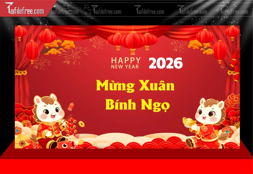 Mẫu Phông Nền Chúc Mừng Năm Mới Năm Chào Xuân Bính Ngọ._PT360