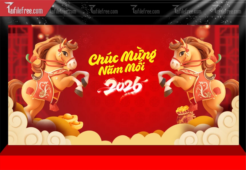 Mẫu Phông Nền Chúc Mừng Năm Mới Năm Chào Xuân Bính Ngọ._PT361