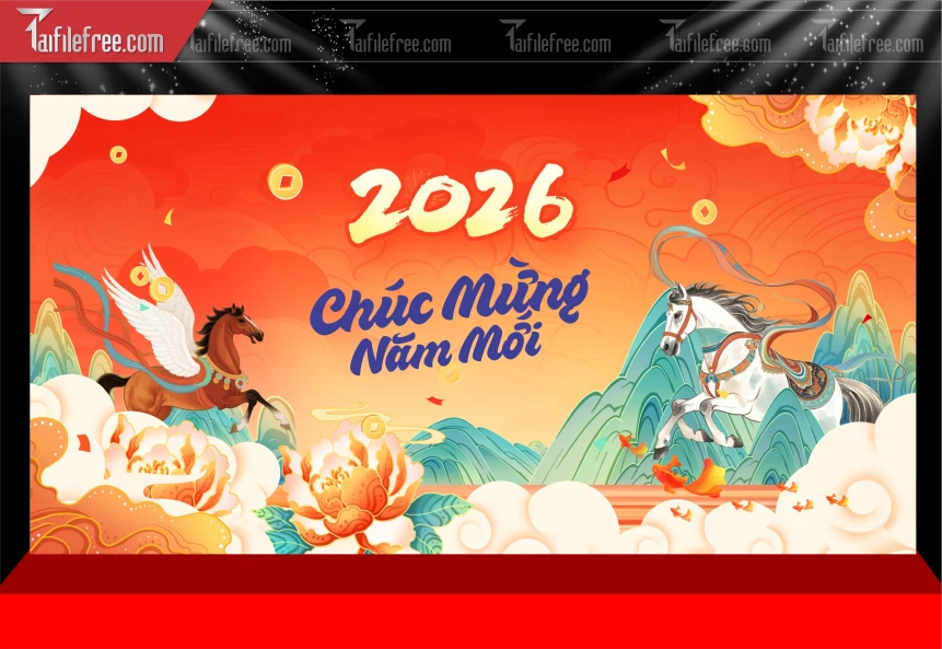 Mẫu Phông Nền Chúc Mừng Năm Mới Năm Chào Xuân Bính Ngọ._PT362