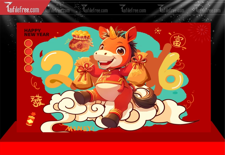 Mẫu Phông Nền Chúc Mừng Năm Mới Năm Chào Xuân Bính Ngọ._PT363
