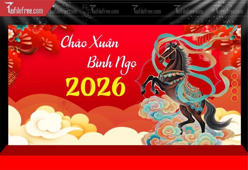 Mẫu Phông Nền Chúc Mừng Năm Mới Năm Chào Xuân Bính Ngọ._PT365