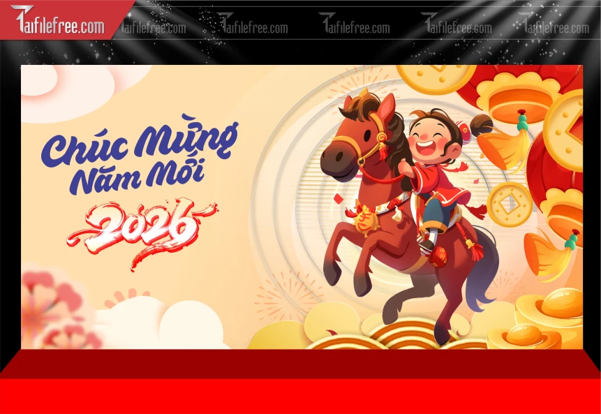 Mẫu Phông Nền Chúc Mừng Năm Mới Năm Chào Xuân Bính Ngọ._PT366