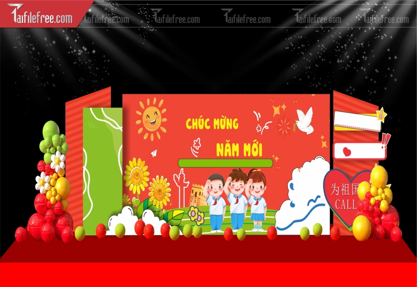 Mẫu Background Chúc Mừng Năm Mới Năm Chào Xuân Bính Ngọ._PT369