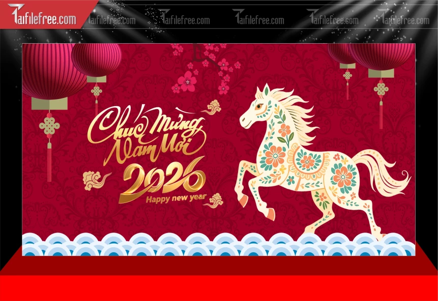 Mẫu Phông Nền Chúc Mừng Năm Mới Năm Chào Xuân Bính Ngọ._PT371