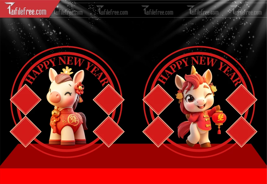 File PNG Ngựa Trang Trí  Tết Năm  2026 Đẹp_PT374