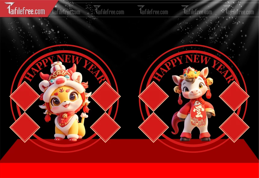 File PNG Ngựa Trang Trí  Tết Năm  2026 Đẹp_PT375