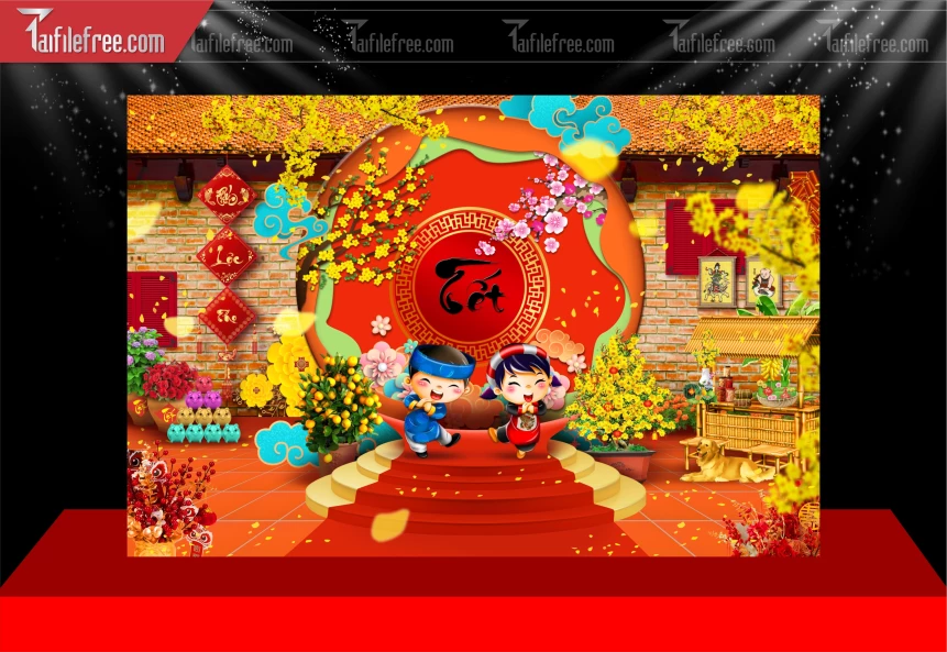 Mẫu Phông Nền Chúc Mừng Năm Mới Năm Chào Xuân Bính Ngọ.._PT375