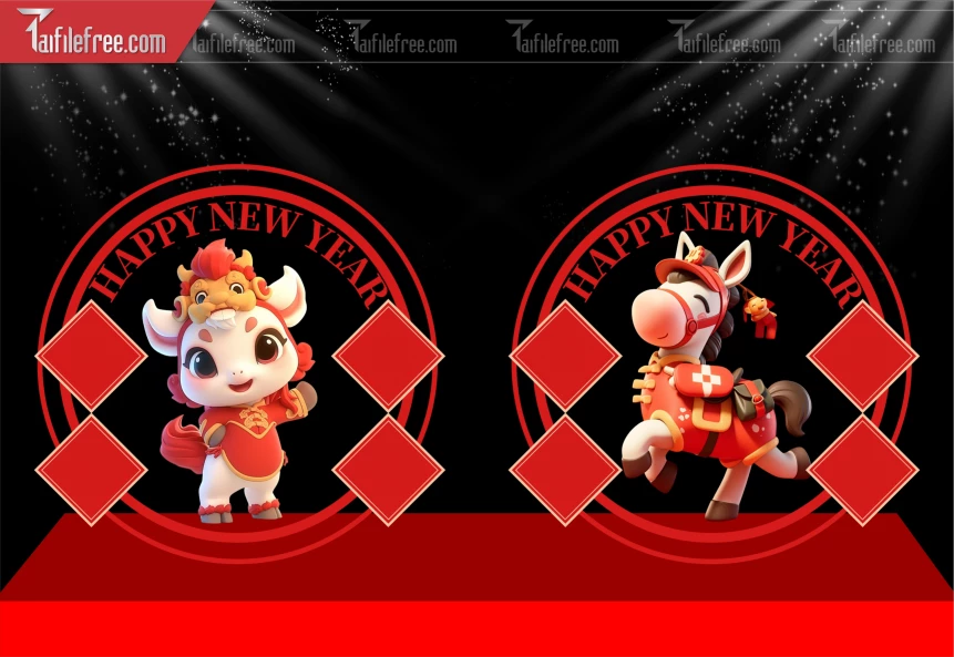 File PNG Ngựa Trang Trí  Tết Năm  2026 Đẹp_PT376