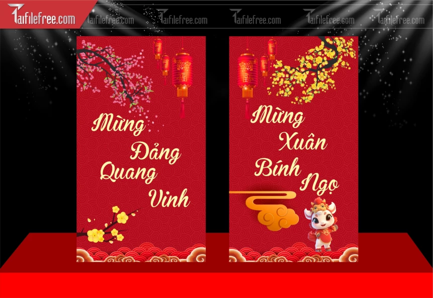 Mẫu Standee Chúc Mừng Năm Mới Năm Chào Xuân Bính Ngọ.._PT376