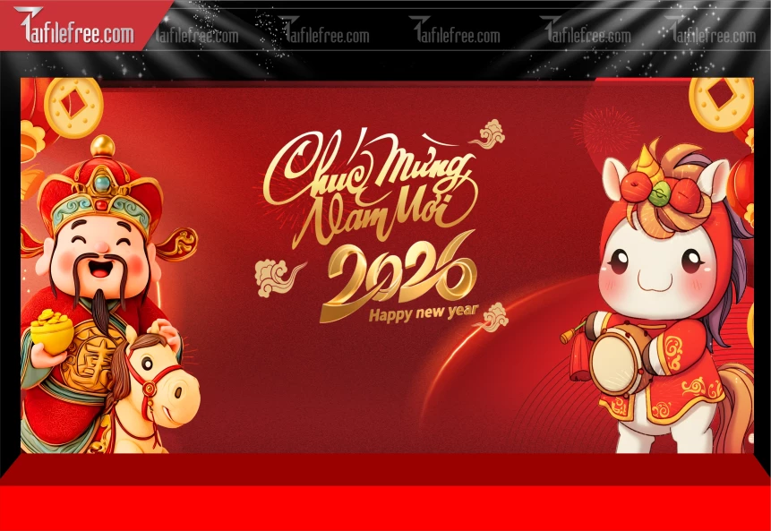 Mẫu Phông Nền Chúc Mừng Năm Mới Năm Chào Xuân Bính Ngọ._PT379