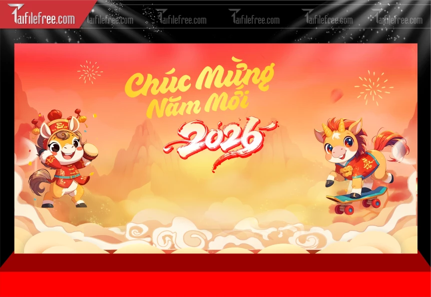 Mẫu Phông Nền Chúc Mừng Năm Mới Năm Chào Xuân Bính Ngọ._PT380
