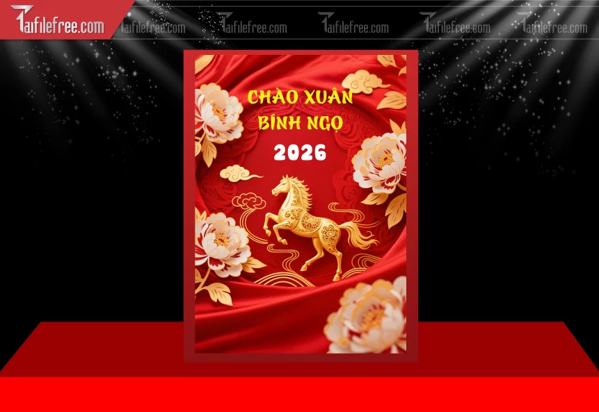 Mẫu Poster Chúc Mừng Năm Mới Năm Chào Xuân Bính Ngọ.._PT398