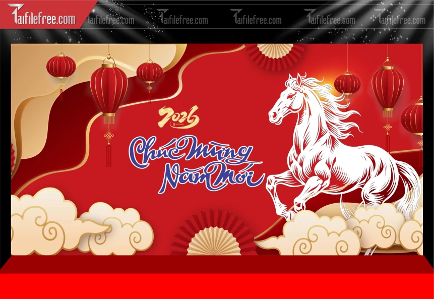Mẫu Phông Nền Chúc Mừng Năm Mới Năm Chào Xuân Bính Ngọ.._PT399
