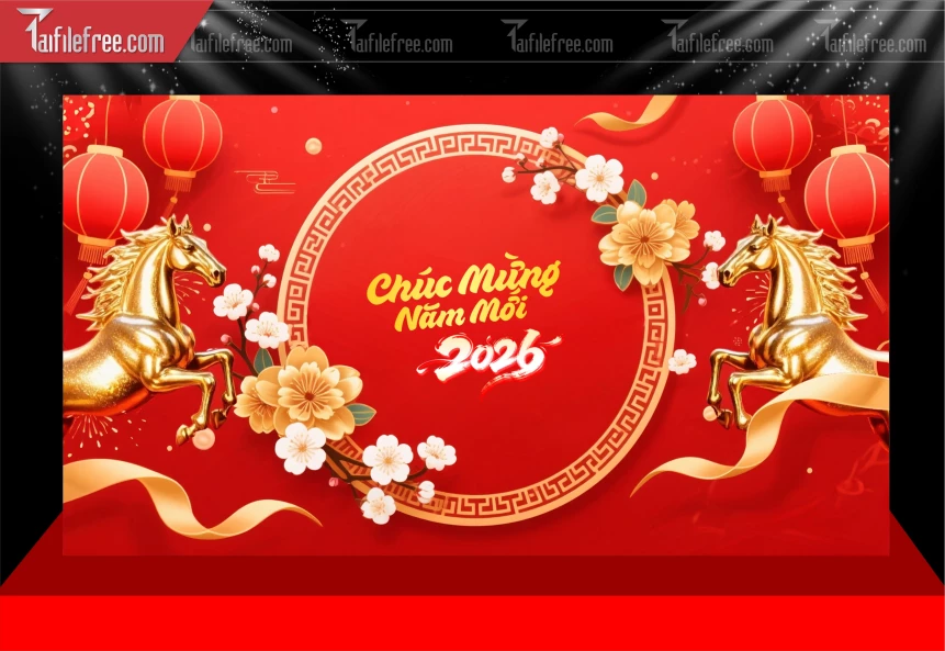 Mẫu Phông Nền Chúc Mừng Năm Mới Năm Chào Xuân Bính Ngọ.._PT400