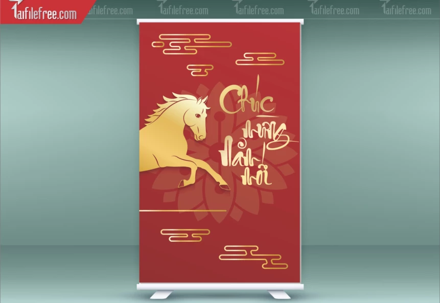 Mẫu Poster Chúc Mừng Năm Mới Năm Chào Xuân Bính Ngọ.._PT403