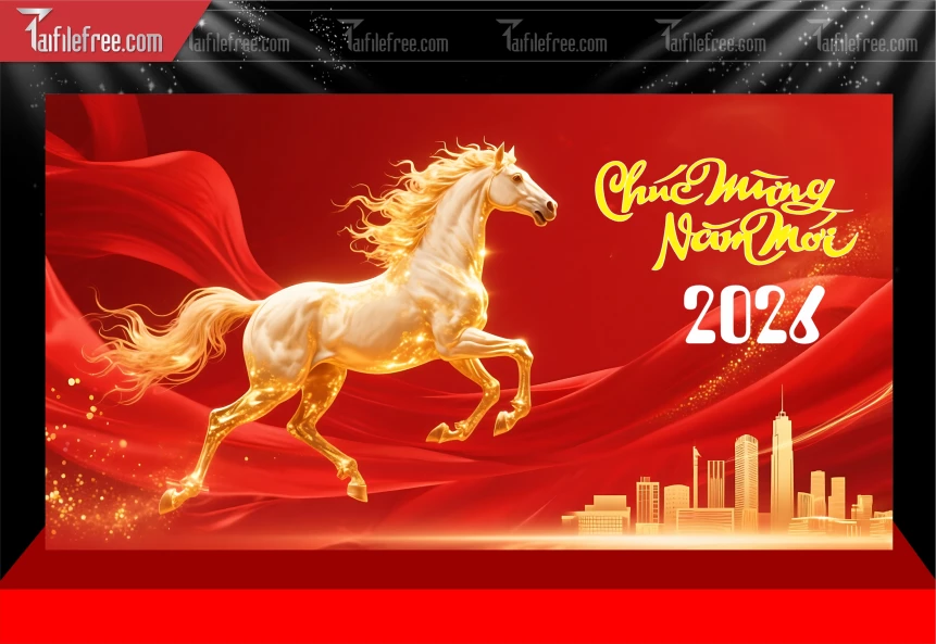 Mẫu Phông Nền Chúc Mừng Năm Mới Năm Chào Xuân Bính Ngọ.._PT408