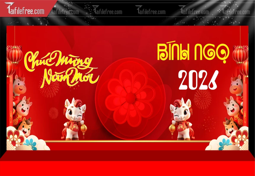 Mẫu Phông Nền Chúc Mừng Năm Mới Năm Chào Xuân Bính Ngọ.._PT414