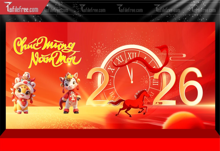 Mẫu Phông Nền Chúc Mừng Năm Mới Năm Chào Xuân Bính Ngọ.._PT418