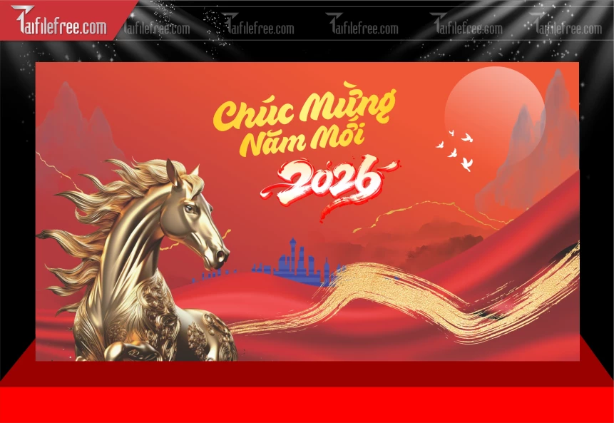 Mẫu Phông Nền Chúc Mừng Năm Mới Năm Chào Xuân Bính Ngọ.._PT420