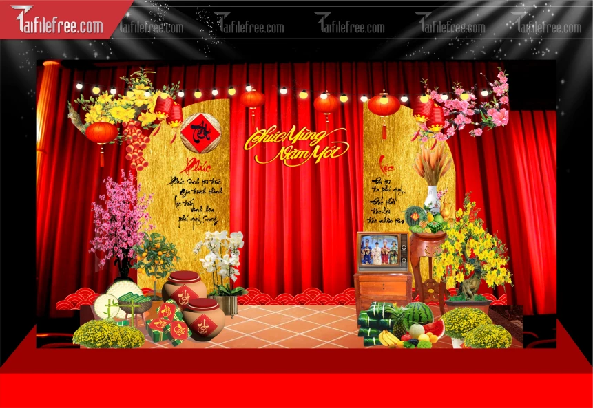 Mẫu Phông Nền Chúc Mừng Năm Mới Năm Chào Xuân Bính Ngọ.._PT421