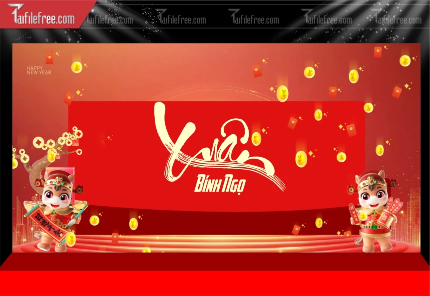 Mẫu Phông Nền Chúc Mừng Năm Mới Năm Chào Xuân Bính Ngọ.._PT427