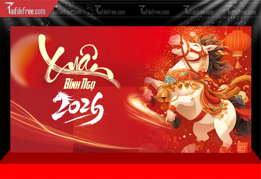 Mẫu Phông Nền Chúc Mừng Năm Mới Năm Chào Xuân Bính Ngọ.._PT433