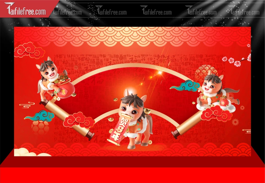 Mẫu Phông Nền Chúc Mừng Năm Mới Năm Chào Xuân Bính Ngọ.._PT439