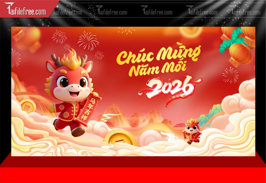 Mẫu Phông Nền Chúc Mừng Năm Mới Năm Chào Xuân Bính Ngọ.._PT441