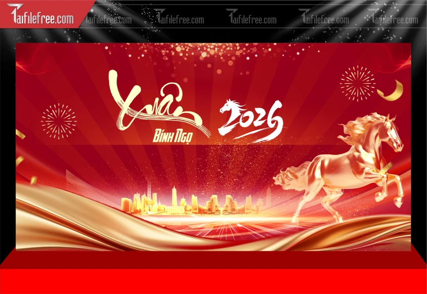 Mẫu Phông Nền Chúc Mừng Năm Mới Năm Chào Xuân Bính Ngọ.._PT443