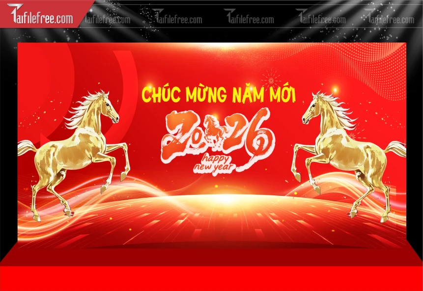 Mẫu Phông Nền Chúc Mừng Năm Mới Năm Chào Xuân Bính Ngọ.._PT445