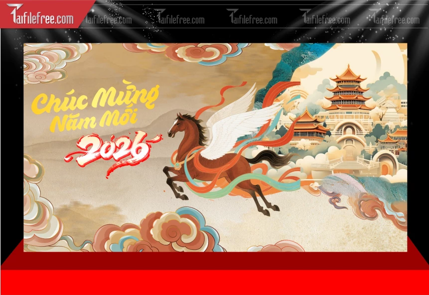 Mẫu Phông Nền Chúc Mừng Năm Mới Năm Chào Xuân Bính Ngọ.._PT451