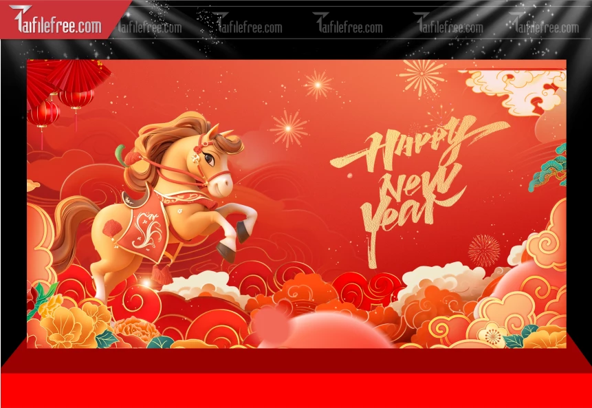 Mẫu Phông Nền Chúc Mừng Năm Mới Năm Chào Xuân Bính Ngọ.._PT453