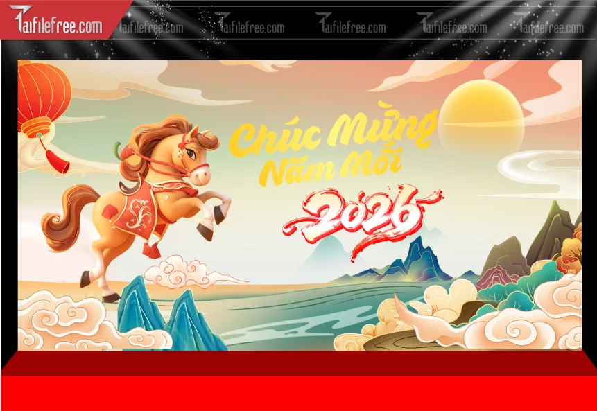 Mẫu Phông Nền Chúc Mừng Năm Mới Năm Chào Xuân Bính Ngọ.._PT460