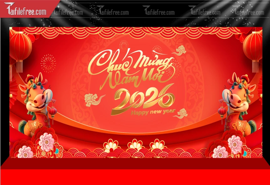 Mẫu Phông Nền Chúc Mừng Năm Mới Năm Chào Xuân Bính Ngọ.._PT466