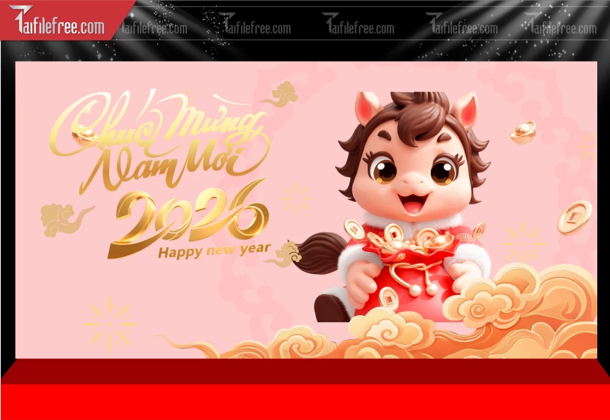 Mẫu Phông Nền Chúc Mừng Năm Mới Năm Chào Xuân Bính Ngọ.._PT468