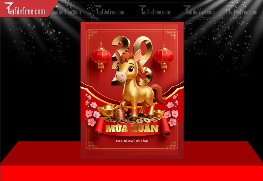 Mẫu Poster Chúc Mừng Năm Mới Năm Chào Xuân Bính Ngọ.._PT469