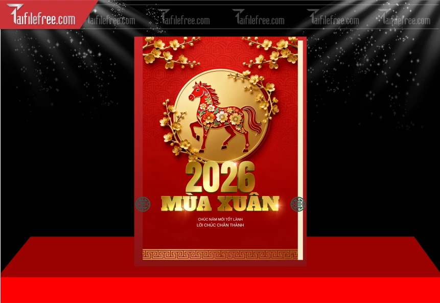 Mẫu Poster Chúc Mừng Năm Mới Năm Chào Xuân Bính Ngọ.._PT473