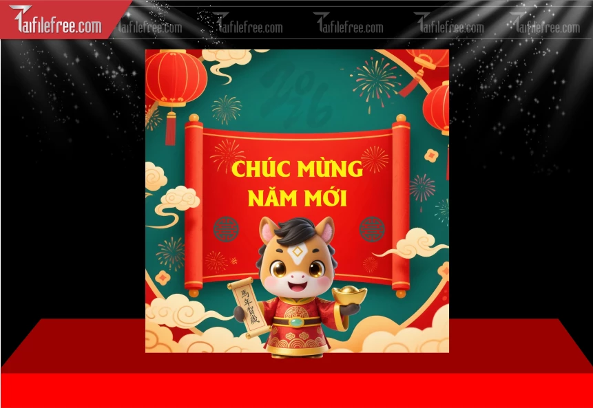 Mẫu Phông Nền Chúc Mừng Năm Mới Năm Chào Xuân Bính Ngọ.._PT474
