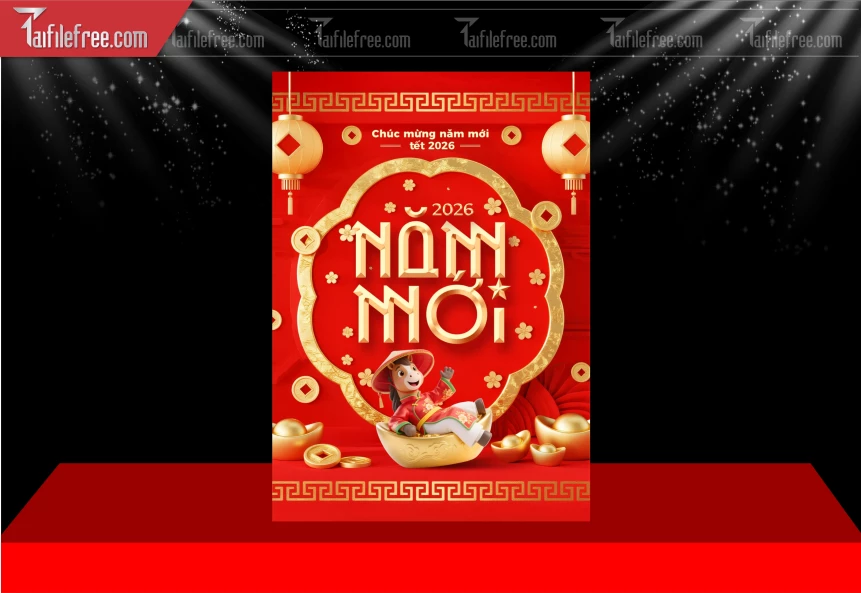 Mẫu Poster Chúc Mừng Năm Mới Năm Chào Xuân Bính Ngọ.._PT475